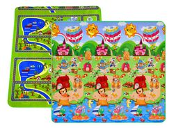 Дитячий двосторонній килимок Дорога річка79/Парк з тваринами15/ 200x180x0.5 см 